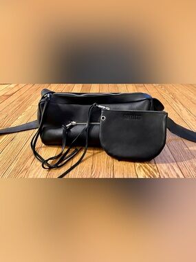 Sonya Lee Winona Bag Black + Mini Francesca Pouch Leather Convertible Crossbody